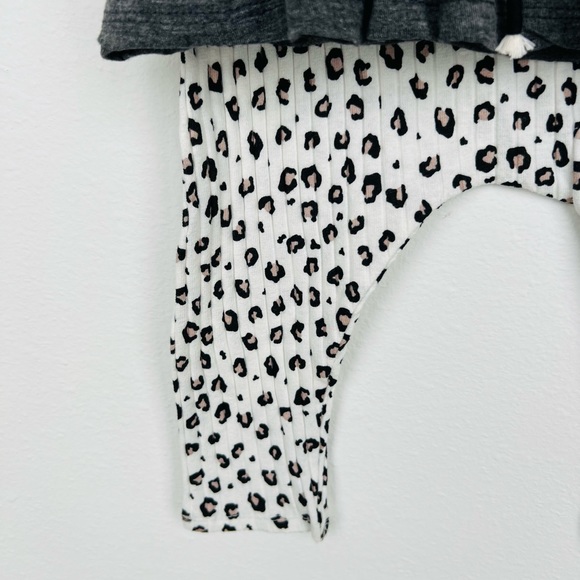 NEW Jessica Simpson Heather Grey Charcoal Top & Leopard Pants Size 12 Months NWT - Picture 8 of 10